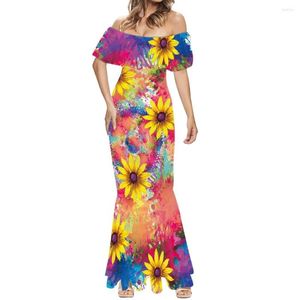 Vestidos casuais Cumagical 2023 Venda Restas elegantes de verão Pacote de cintura fino Mermaid vestido de pescoço redondo solto de pescoço