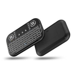 A8 Mini Bluetooth Klavye 2.4G Çift Mod 7 Renkler Arka Işık Elde Taşınan Klavye Boğazlı Fare Kontrolü Windows Android TV