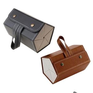 Jewelry Pouches Bags 5 Slots Foldable Pu Leather Sunglasses Eyeglasses Travel Organizer Case Mtiple Hanging Eyewear Holder Dhgarden Dhbgy
