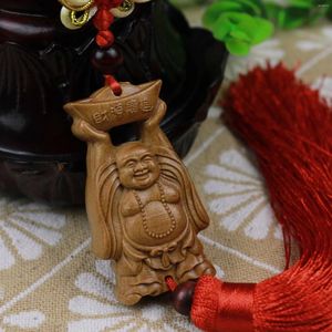 ピーチの木製の彫刻のシャキヤムニ仏ペンダント木製のguanyin bodhisattvaギフトを販売するキーチェーン