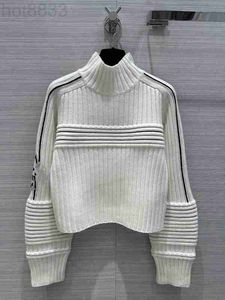 Designer Sweater 2023 Autumn Winter Tops Milan Runway Sweaters Turtle Neck Long Sleeve High End Jacquard Pullover Women's Clothing 863A