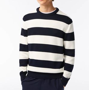 Designer men's sweater knit warm classic plaid stripe fashion casual long sleeve luxury mens sweater