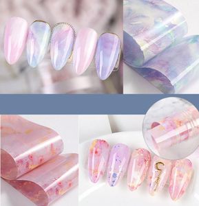 New Marble Design Nail Foils Butterfly Starry Sky Transfer Sticker Paper Nail Art Adhesive Decals Gel Sliders Rolls4339703