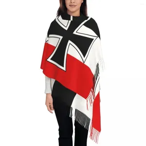 Scarves Luxury Flag Of The German Empire Tassel Scarf Women Winter Warm Shawls Wraps Lady Naval Patriotic