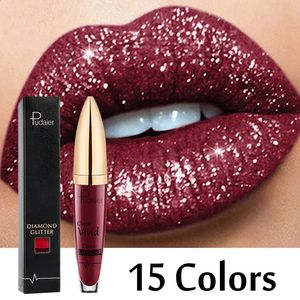 Lippenstift Matte Glitter Flüssige Lippenstifte Diamant Glänzender Lipgloss Wasserdicht Langlebige Perle Lipgloss Frauen Lippentönung Make-up Maquillaje 231102