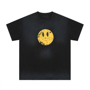 Man Tshirt Drue Короткая высококачественная базовая футболка для мужчин и женщин Пара футболка Smiley Face Printing модный дизайн