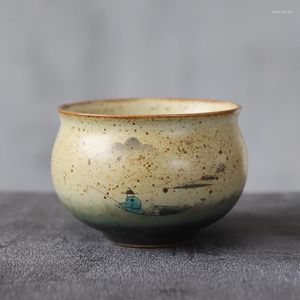 أكواب صحن Luwu Ceramic Teacup المصنوع يدويًا كوب الشاي الصيني 100 مل