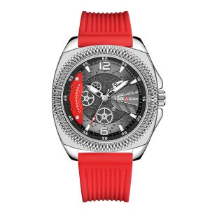 Nieuwe stijl sport student tij siliconen tape horloge heren quartz horloge mode waterdicht rond zwart zakelijk herenhorloge