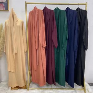 Roupas étnicas Eid Mubarak Djellaba Modest Casual Abayas Mulheres Muçulmanas Hijab Maxi Vestido Turquia Robe Árabe Oração Islâmica Dubai Kaftan Jilbab