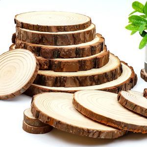 Arti e mestieri 835 cm addensare fette di legno rotonde di pino naturale cerchi non finiti con dischi di corteccia di albero pittura fai da te per feste di Natale 231102