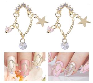 3pcs Metal Nail Studs Shiny Manicures Ornaments Fingernail Pendant Adornments Gel17925610
