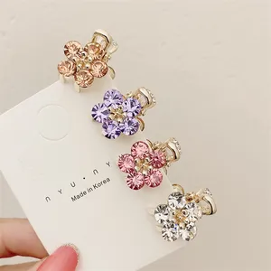 Wholesale Mini Hair Pins for Women Girls Crystal Flower Side Hair Clips Shining BB Duck Children Hair Clip