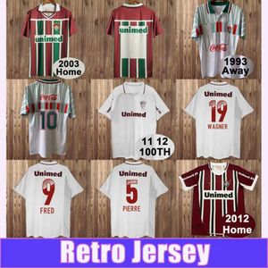 QQQ82009 Fluminense Retro Soccer Jersey Fred Pierre Jean W. Nem Wagner Home Football Shirt半袖ユニフォーム