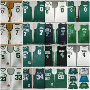 City Basketball Jayson Tatum Jerseys Jaylen Brown Jrue Holiday Kristaps Porzingis Al Horford Derrick White Bill 6 Russell Ray Allen Kevin Garnett Bird Pierce Shorts