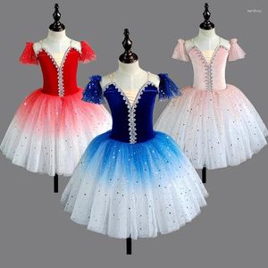 Stage Wear Children's Tutu Girls Dance Dress Group Performance Costume With Flash Piece