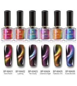 Camaleão 3D Olho de Gato Esmalte Magnético Aurora Série 6ml Verniz Ímã Nail Art Laca Base Preta Necessária9990669