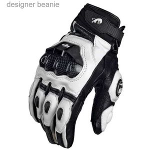 Cinco dedos luvas motocicleta gs preto corrida de couro genuíno motoike branco estrada equitação equipe g homens verão inverno l231103