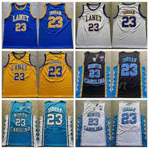 College High School Laney Bucs Jerseys 23 Michael Basketball North Carolina Tar Obcasy dla fanów sportu czyste bawełniane zszyte czarny niebieski biały żółty uniwersytet NCAA