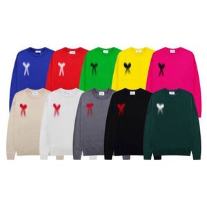 Mens tröja Crew Neck Sweaters Classic Brodery Paris Style Causal Oversize Macaron Colors Sweatshirts DEBSU