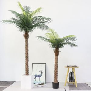 Simulação de decoração de jardim Coconut Tree pousando grande em vaso de decoração de decoração caseira