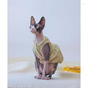 Cat Costumes Ins Korean Pet Clothes Princess Floral Dresses For Hairless Cute Kirt With Flowers Vestido Para Sphynx Kitten grejer