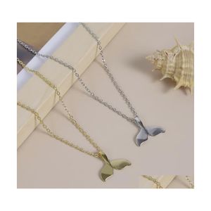 Arts And Crafts Pendant Necklaces Design Animal Fashion Women Long Necklace Whale Tail Fish Nautical Charm Mermaid Tails Punk Jewelr Dheo3