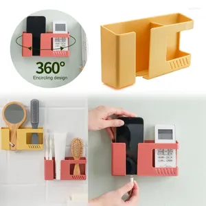 Portaoggetti da cucina Porta cellulare senza perforazione Supporto per montaggio a parete Supporto per telecomando Scatola multifunzione Contenitore per organizer