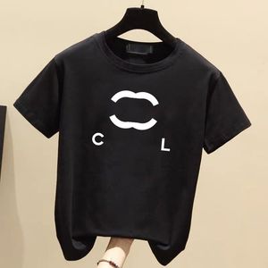 Frankrike modedesigner kvinnors stickor bär nettor rött med lotus blad kort ärm c brev tryck lös bekväm personlighet trendiga kanal kvinnors stickor tees tees