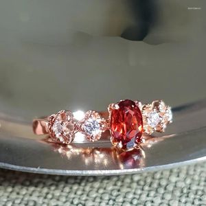 Кольца-кластеры, стерлинговое серебро 925 пробы, натуральный рубин крови, простое и роскошное винтажное кольцо 2023, ювелирные изделия в парном стиле
