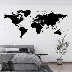 Adesivos de parede Great World World Map Wall Decal Travel Agency El Office School Learning Room Decoração da casa de vinil Pintura de parede de parede de vinil Pintura exclusiva do presente 230403