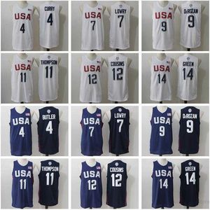 Männer 2016 USA Basketball Trikots Dream Team 4 Stephen Curry Kyle Lowry DeMar DeRozan Thompson DeMarcus Cousins Harrison Barnes Draymond Green