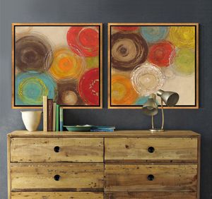 Modern abstrakt målning färgade cirklar dekorativ konstnär canvas väggkonst för hem affisch bild tryck vardagsrum dekoration2365739