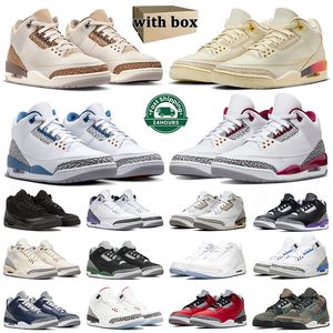 J3 mit Box Basketballschuh 3s Herren Damen Kardinalrot Lucky Green Dark Iris Neapolitan Rust Pink Cool Grey Fragment Laser Orange Herren Trainer Sport Sneakers 36-47