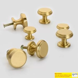 Solid Brass Cabinet Knobs Handles Mid Century Furniture Dresser Kitchen Drawer Pulls Cupboard Closet Door Knob Handle Hardware