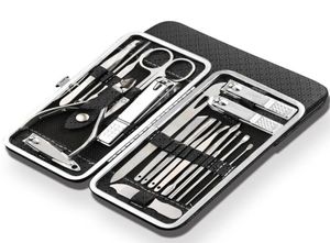 Nail Art Kits Qmake 19 In 1 Stainless Steel Manicure Set Professional Clipper Kit Of Pedicure Tools Ingrown ToeNail TrimmerNail1405463