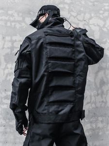 Mäns jackor Multi-Pockets Hip Hop Tactical Jacket Funktionell vattentät motorcykel Vindbrytare Män utomhus Sportrock Bomber