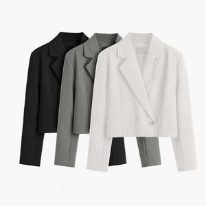 Ternos femininos Blazers Moda Mulheres Elegantes Trabalho de Escritório Casual de Blazer curto