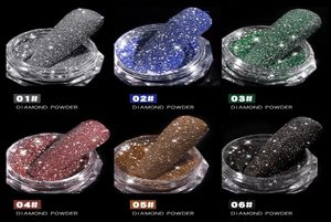 1Box Sparkling Diamond Nail Powder Silver Reflective Nail Glitter Dust Fine Shiny Pigment Holographic Nails Art Decorations2586590