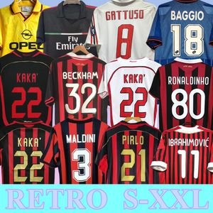 11 12 retro gömlek ev 93 94 95 96 97 Gullit Futbol Forması 02 03 04 05 Maldini Van Basten Futbol Kaka Inzaghi 06 07 2009 Pirlo Shevchenko Baggio AC Milans Ibrahimovic 11