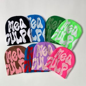 BeanieSkull Caps Mea Culpas Beanie Bonnet Y2k 35Color Beanies Mea Culpa Женская шапка Зима для женщин Шапки Аксессуары 230325