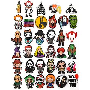 Pakiet butów PVC Charms Halloween Dekoracje imprezowe okropne filmowe bransoletki Akcesoria świąteczne dla dzieci kobiety