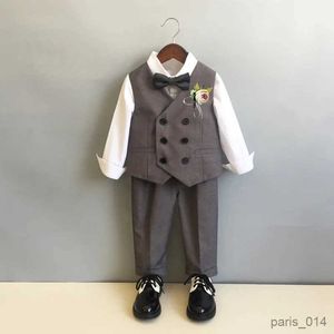 Clothing Sets Children Formal Dress Suits Set Spring Autumn Boys Piano Party Costume Kids Vest Pants