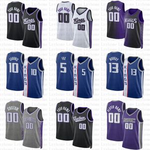 Keegan Murray De'Aaron Fox Custom Basketball Jersey Domantas Sabonis Sacramentos King Harrison Barnes Kevin Huerter Malik Monk Richaun Holmes Davion Mitchell City