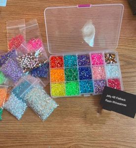 15000 pezzi 1 scatola AB Jelly 3 mm 4 mm o 5 mm strass in resina flatback ss1216 o 20ss Candy Cab abbellimenti forniture per artigianato o unghie4427716