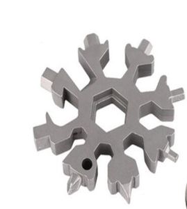 18 in 1 snowflake multi pocket tool keyring key ring spanner hex wrench multifunction multipurpose camp survive outdoor hike3648807