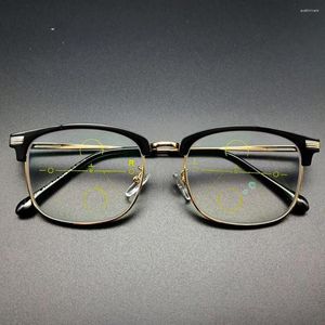 Solglasögon 2023 Real Nomanov Portable Se långt och nära multifunktion Anti-Blue Light Progressive Multifocal Reading Glasses Lägg till 75 till 400