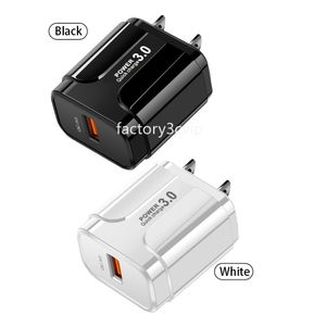 Alimentatori per caricabatterie da muro USB con ricarica rapida rapida 18W QC3.0 3A per Iphone 14 15 Pro Max Samsung S22 S23 Nota 20 F1