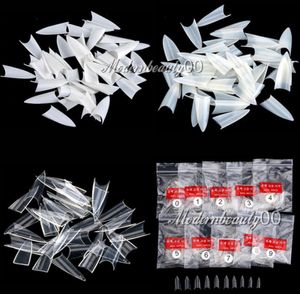 500 Pcs Stilettos Sharp Nail Art Acrylic False Tips White Clear Natural Color9473659