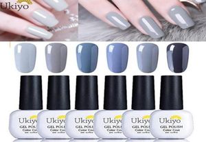 Ukiyo 6 Stück grauer Nagellack mit Geschenkbox, 8 ml, weinroter Gellack, UV-LED-Soak-Off-Gel-Nagellack, Hybridlacke311021995501