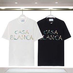 23ss Summer paris Herr T-shirts designer t-shirt lyxig flockande bokstav t-shirt t-shirt Klassiskt mode grönt dam kort ärm casual bomull Casablanc t-shirt toppar